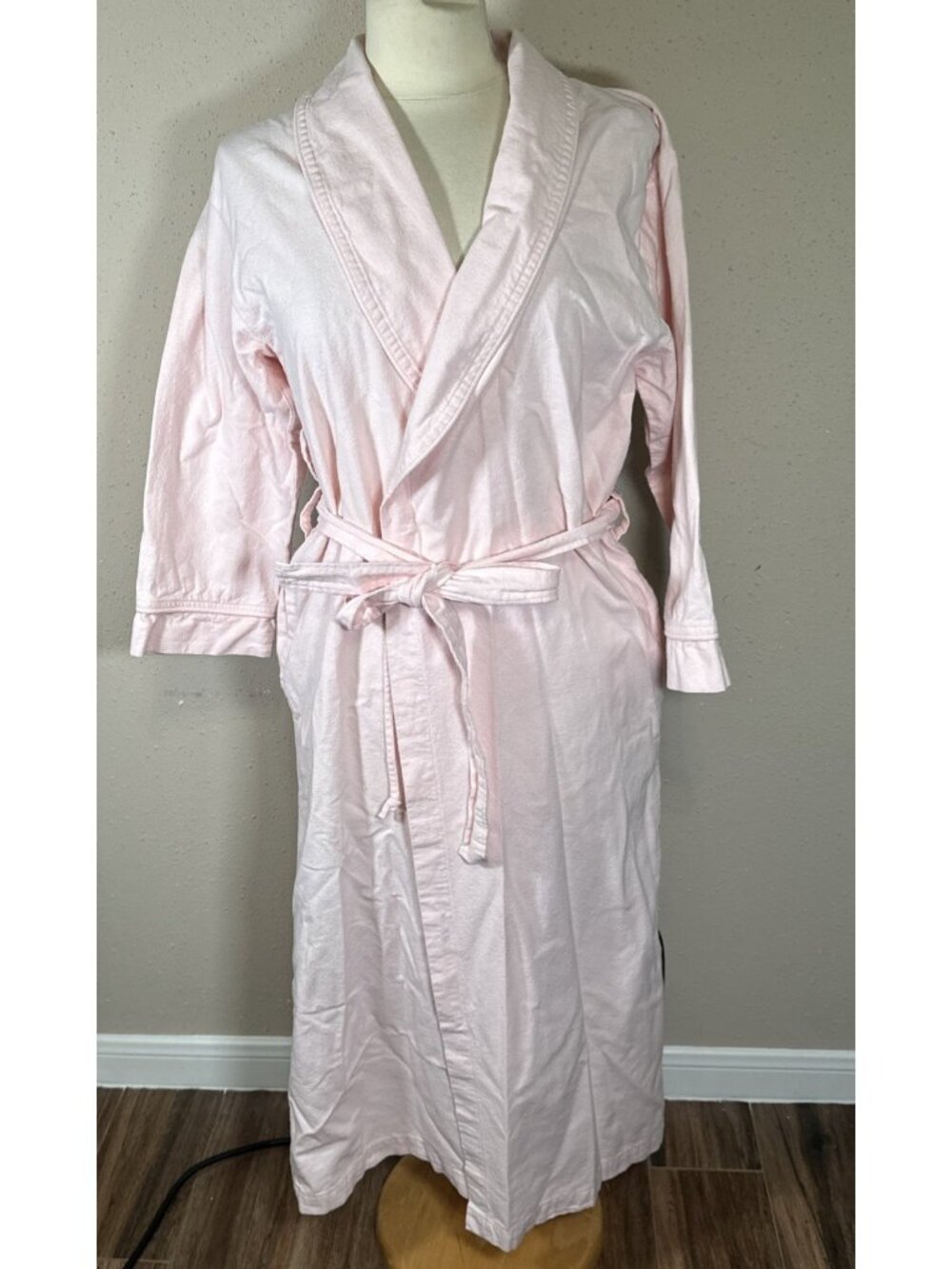 The Vermont Country Store Lightweight Flannel Cotton Pink Robe Size XS